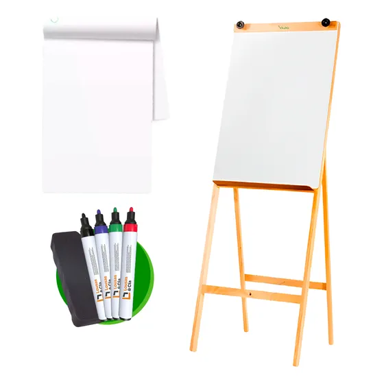 Flip Chart 180cm Com Bloco 20 Folhas 4 Canetas E 1 Apagador