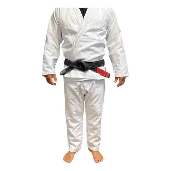 Kimono De Jiu Jitsu Reforçado Trançado Branco Banzai