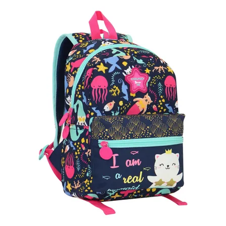 Mochila Infantil Pony 20 Dino Girl Azul Head Mochila Infantil Pony 20 Dino Girl Azul Head