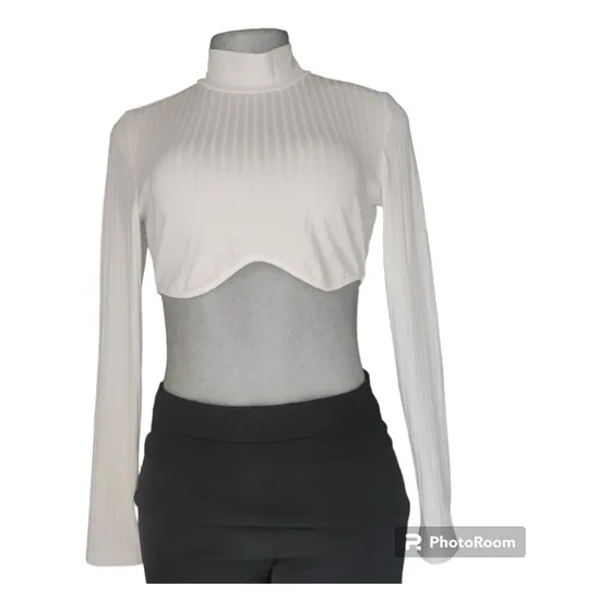 Top Dama, Blanco, Manga Larga