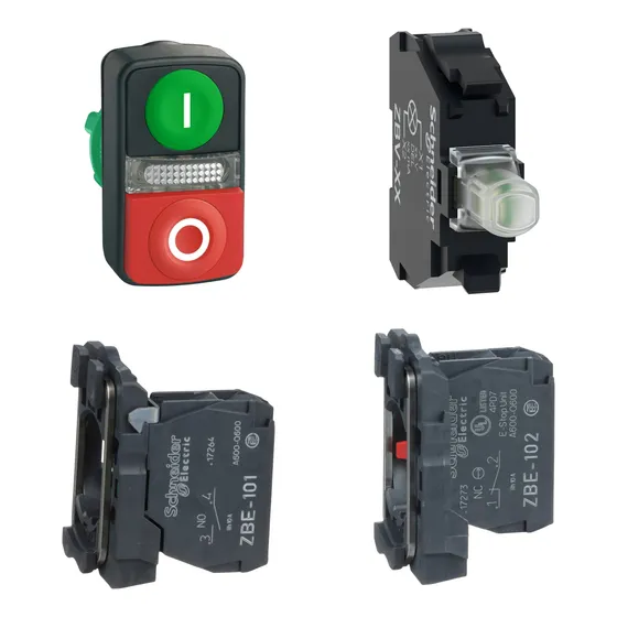 Boton Doble Tecla Verde / Rojo Luz Piloto Completo