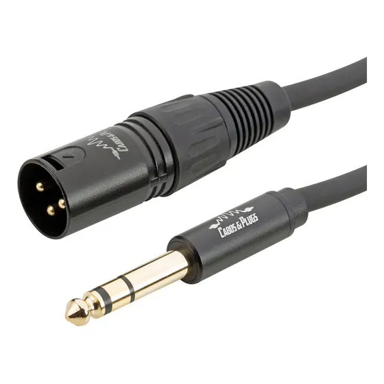 Cabo 1m P10 Stereo Trs - Xlr Macho Pro Audio Instrumentos Balanceado Cobre OFC