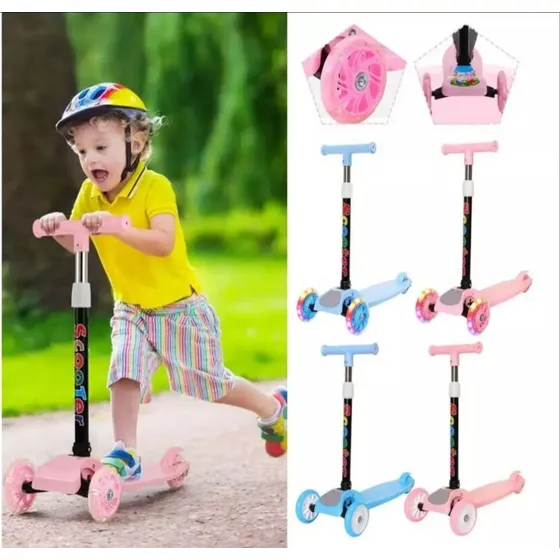 Monopatin Scooter 3 Ruedas Con Luz Led Juguetes Niños Niñas