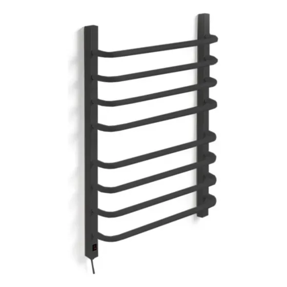 Toalheiro Térmico Para 2 Toalhas Acabamento Preto Fosco 220v Fio Lado Esquerdo Flape