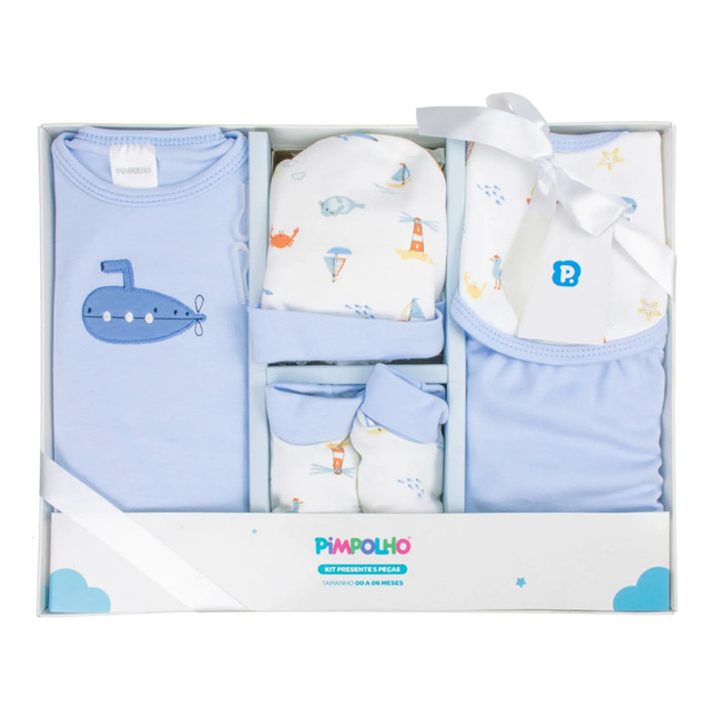 Conjunto Bebê 5 Peças Pimpolho (0-6 Meses) Conjunto Bebê 5 Peças Pimpolho (0-6 Meses)