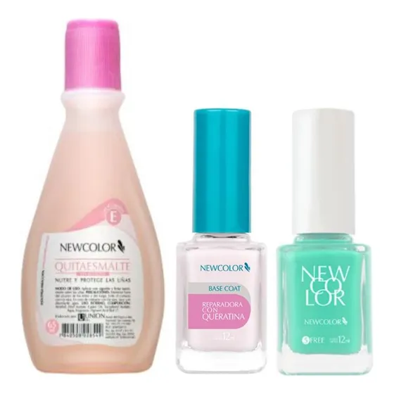 Pack Newcolor: Esmalte N°8.20 + Top Coat + Quitaesmalte