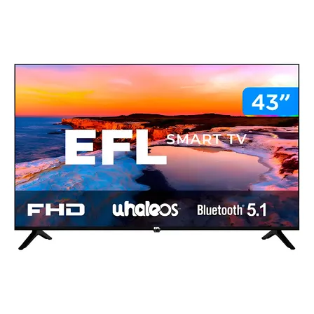 Smart Tv 43  Led, Full Hd, Ultrafina, Sem Bordas, 3 Hdmi 2 Usb, Controle Remoto Multifuncional, Wifi, Bluetooth - Efl 43sx800fd