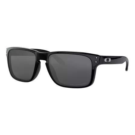 Anteojos de sol polarizados Oakley Holbrook Standard con marco de o matter color polished black, lente grey de plutonite clásica, varilla polished black de o matter - OO9102