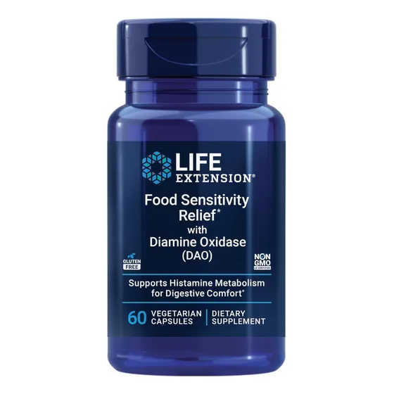 Alivio de sensibilidad alimentaria Life Extension con diamina