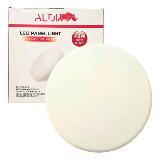 Lámpara Panel Led Superficial Redondo Borde Infinito De 48w