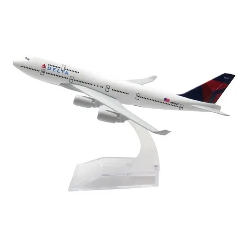 Avião Comercial Boeing 747 Delta Air Lines - Metal 16 Cm