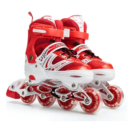 Patines Roller En Línea Ajustables. Azul, Rojo Y Rosado