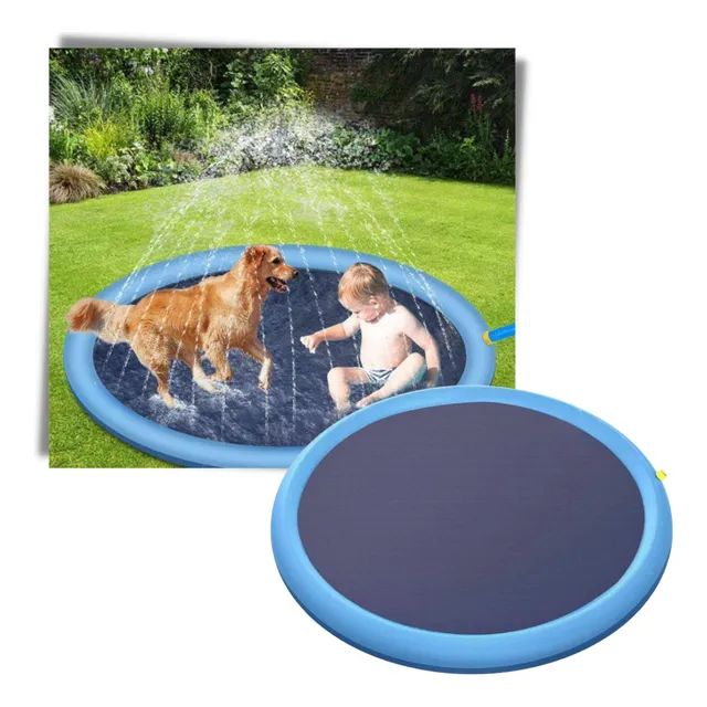 Mini Piscina Rociadora De Agua Juego Niños Mascotas 1 Metro