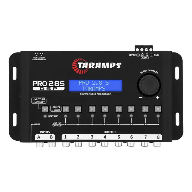 Procesador cruzado de audio digital Taramps Pro 2.8s, color negro