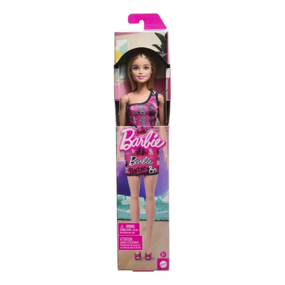Barbie Mattel Muñeca Basica Rubio Vestido Fucsia