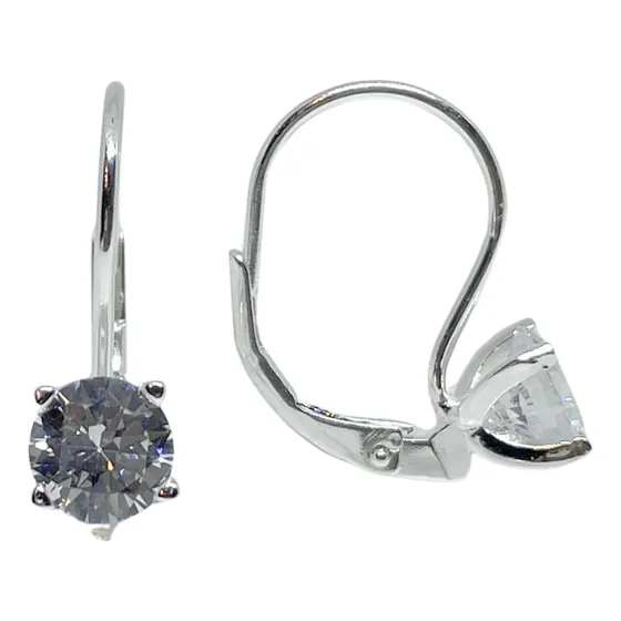 Aros De Plata 925  Cierre Italiano  Cubic  Redondo Engarzado