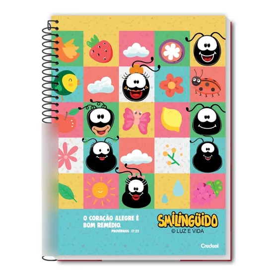 Caderno Smilingüido Espiral Capa Dura Escolar 1 Matéria 80f