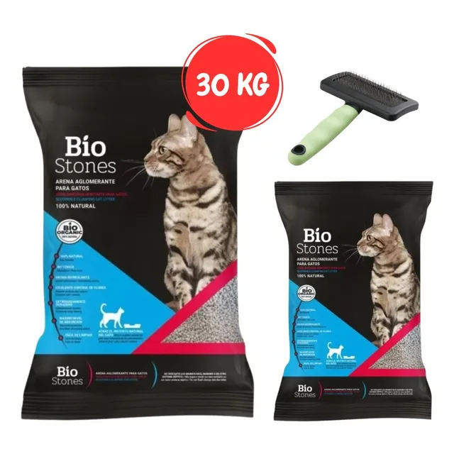 Bentonita Aglomerante Bio Stones Lavanda 30 Kg + Cepillo
