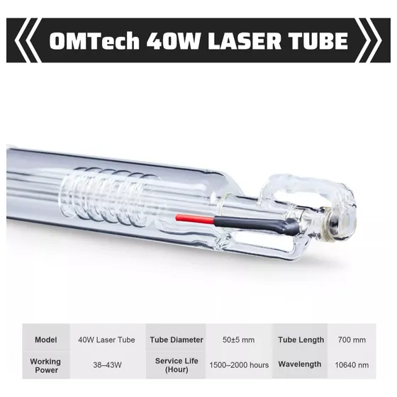 Respuesto De Tubo Láser Co2 Omtech Máquina L Co2 Importado