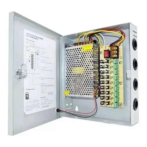 Fuente Centralizada 12v 10amp Con Cajetín De 9 Canales 