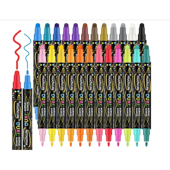Set Marcadores Pintura Acrílica, Punta Media X 24pcs