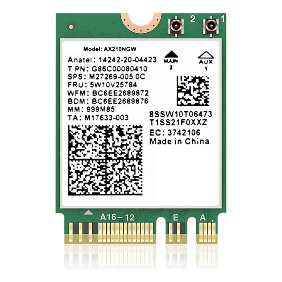 Placa De Rede Sem Fio Wifi 6e Ax210 Módulo Wifi M.2 5374mbps