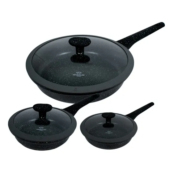 Sartenes Renahouse Marmol Antiadherente 20 24 28 Tapa Vidrio
