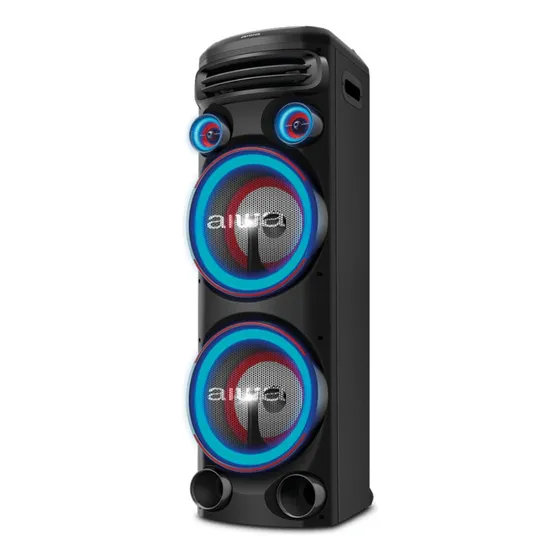 Torre De Som 2200w Rms 2 Woofers 10 Usb Fm Aws-t2w-01 Aiwa Cor Preto 127/220V