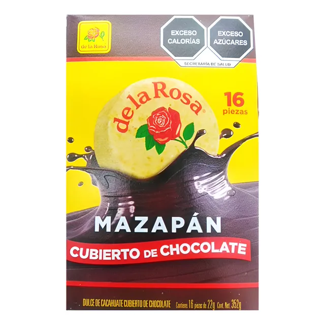 De La Rosa Mazapan Cubierto De Chocolate 16pz 352g