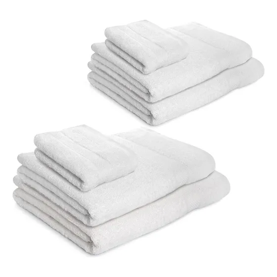 Set X6 Toallas Hoteleras: 4 Toallas De Cuerpo + 2 De Manos