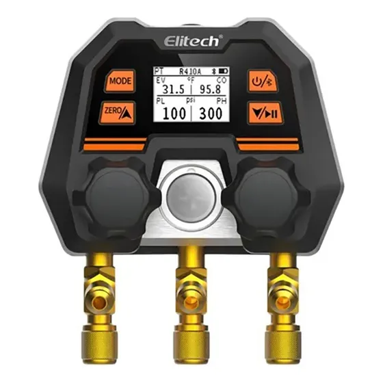 Juego Manometro 2 Vias S/mangueras Bluetooth Ms-100+ Elitech