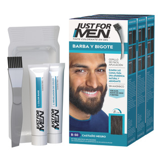 Tinte Just For Men Barba Y Bigote Castaño Negro 3-pack Tinte Just For Men Barba Y Bigote Castaño Negro 3-pack