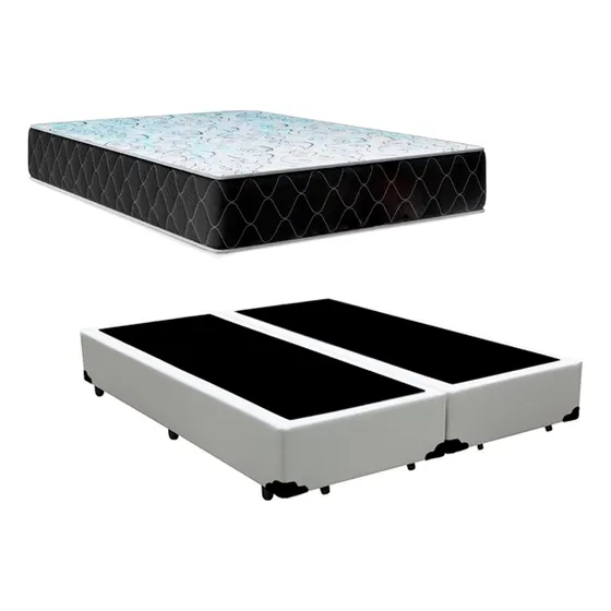 Cama Box Casal Bipartido Sintético Com Colchão Marrocos D33
