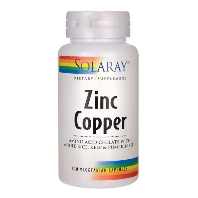 Zinc Copper Solaray 100 Vegcaps - Unidad a $12