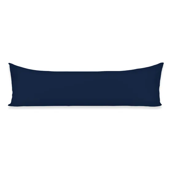 1 Fronha De Corpo 1,30m X 40cm C/ Zíper Percal 180 Fios Azul Marinho