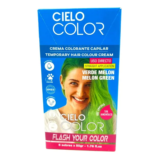 Caja Tinte X 6 U Cielo Color Tono Verde Melón 50g X6 Otowil