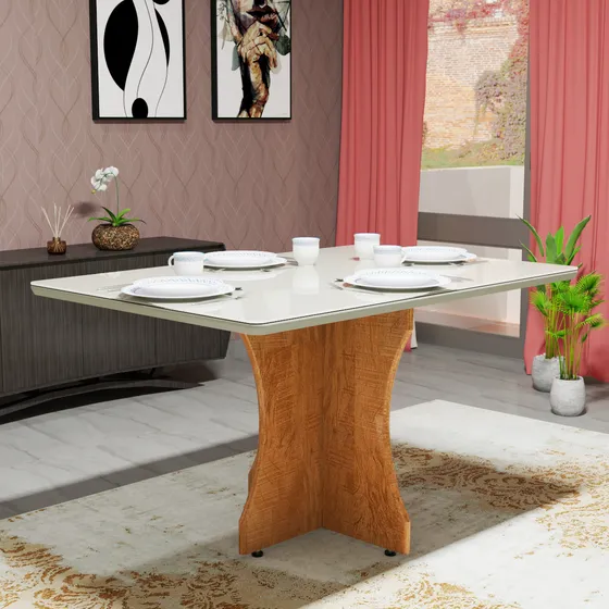 Mesa Pequena Para Cozinha Planejada Retangular Com Vidro