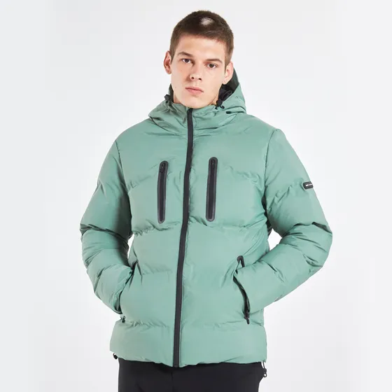 Campera Parka Ubuntu Hombre Nylon Impermeable Capucha