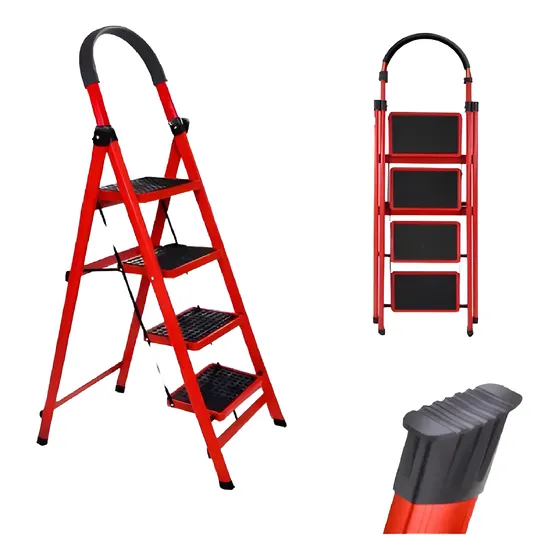 Escalera Plegable Portátil 4 Peldaños Escalones Liviana Dobl