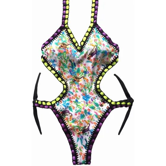 Maiô Crochê Colorido Com Bojo Tendência Moda Praia Verão Top