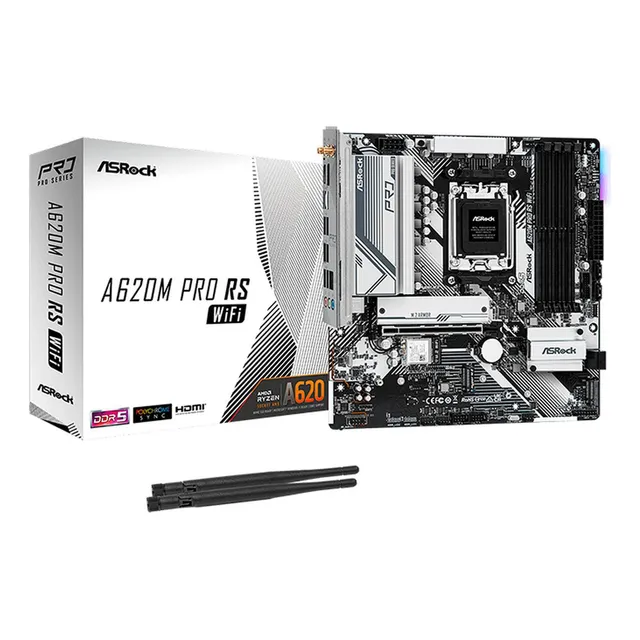 Tarjeta Madre Asrock A620m Pro Rs Wifi Amd Am5 Ddr5 Microatx