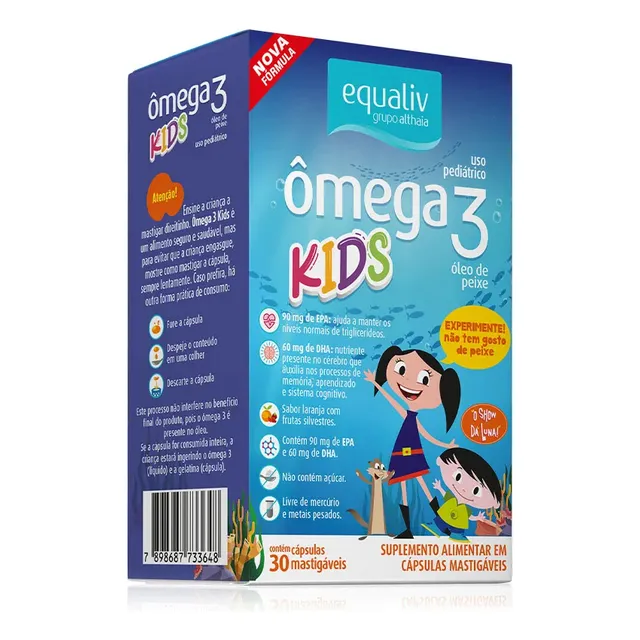 Omega 3 Pro Kids Oil Concentrado Epa E Dha Equaliv Sabor Laranja Com Frutas Silvestres