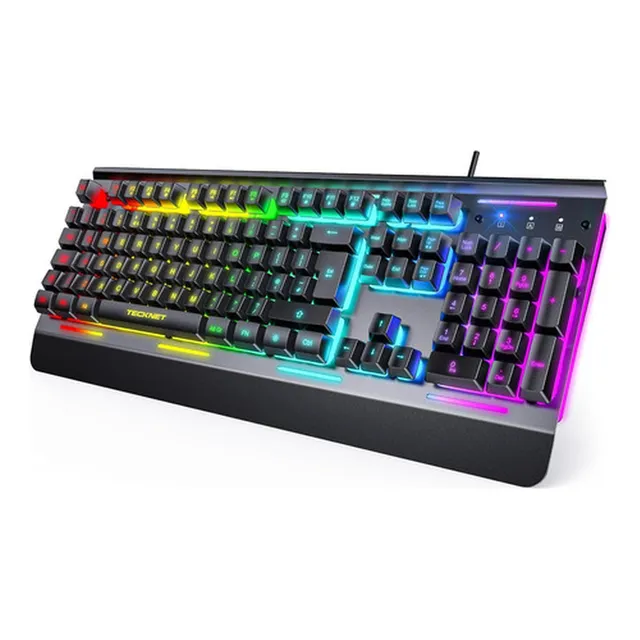 Teclado De Juegos Tecknet Rgb Iluminación En 15 Zonas