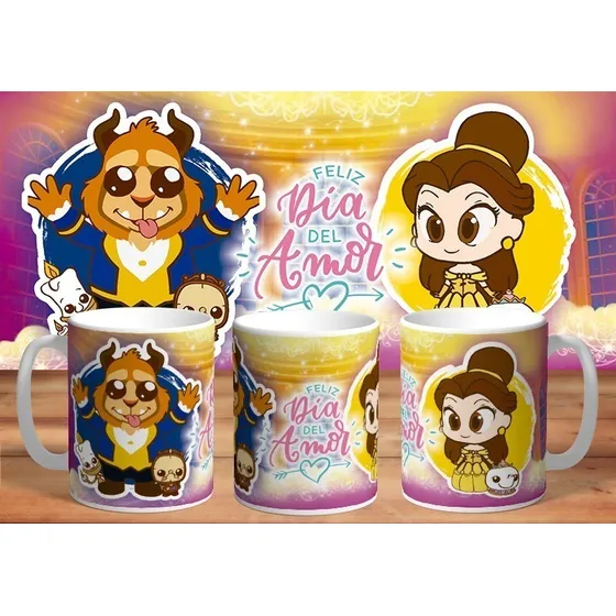 Taza Dia Del Amigo/bff: Bella Y Bestia