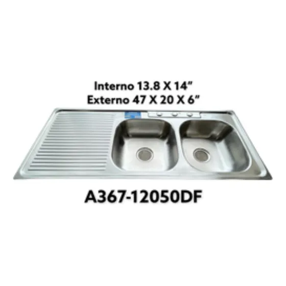 Fregadero Doble 35x35.5cm Con Escurridor A367-12050df Griven