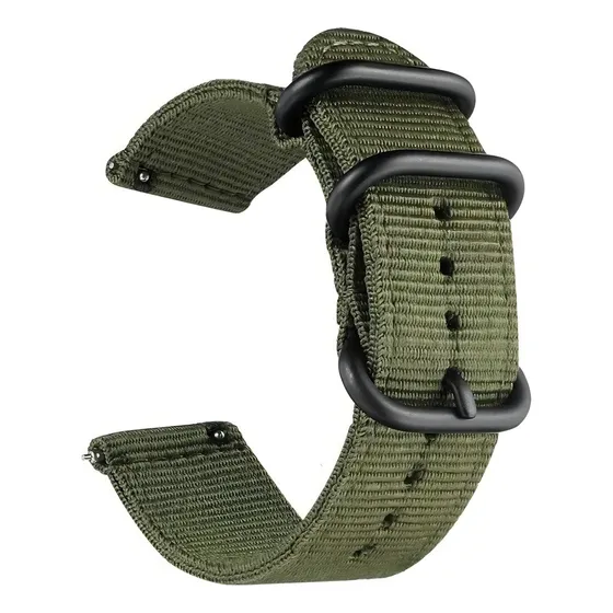 Pulseira De Nylon Compatível Com Casio F91w Pinos De 18mm Cor Verde