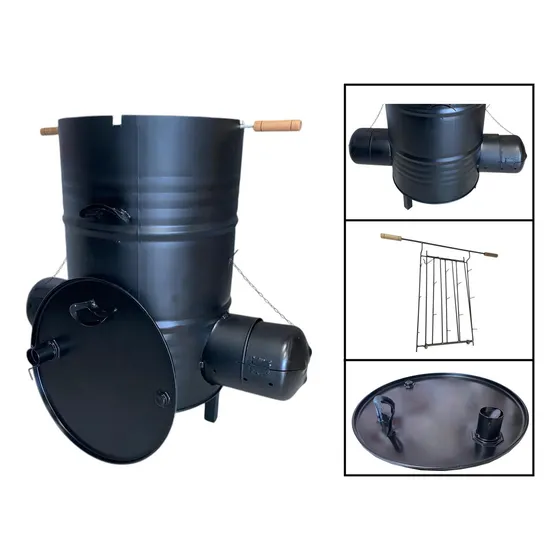 Churrasqueira Tambor Bafo Vertical 200 Litros Costela Grelha