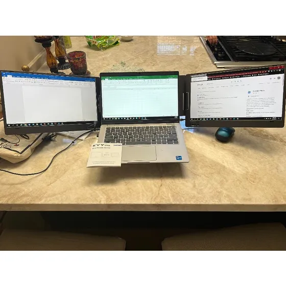 Monitor Triple Portátil Para Laptop De 14 Pulgadas 1080p Fhd