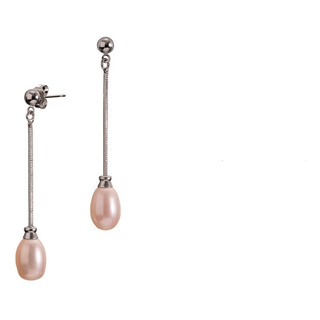 Aretes Rosa Con Plata Perla Natural Cultivada Moda Aretes Rosa Con Plata Perla Natural Cultivada Moda