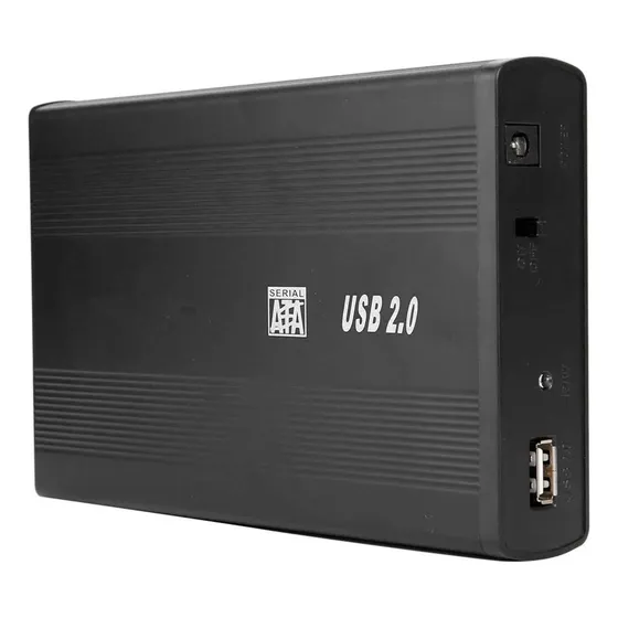 Case Estojo Preta Hd De Pc Computador Desktop Com Cabo Usb